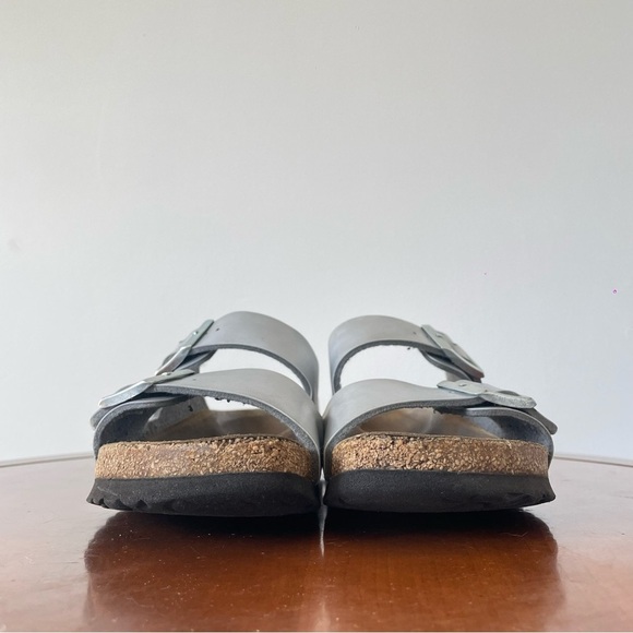 Birkenstock Arizona Silver Birko-Flor Soft Footbed Slide Sandals | EU 39 - Picture 3 of 8